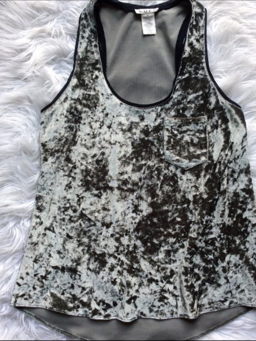UO Cope Crushed Velvet Tank Top